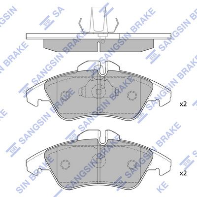 Комплект тормозных колодок, дисковый тормоз SANGSIN SP1273A