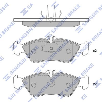 Комплект тормозных колодок, дисковый тормоз SANGSIN SP1274A