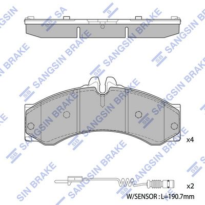 Комплект тормозных колодок, дисковый тормоз SANGSIN SP1277