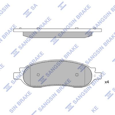 Комплект тормозных колодок, дисковый тормоз SANGSIN SP1353