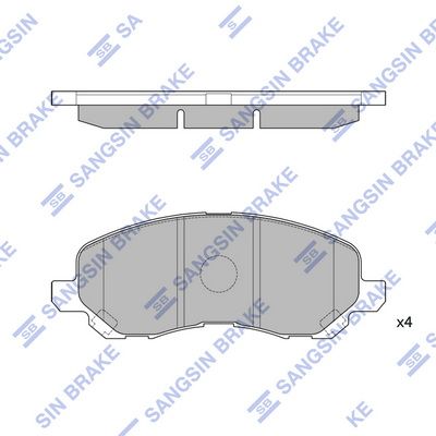Комплект тормозных колодок, дисковый тормоз SANGSIN SP1360