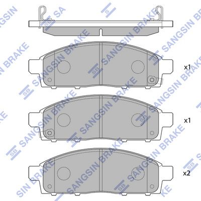 Комплект тормозных колодок, дисковый тормоз SANGSIN SP1361SD