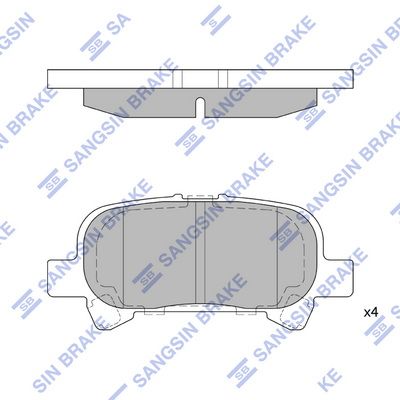 Комплект тормозных колодок, дисковый тормоз SANGSIN SP1364