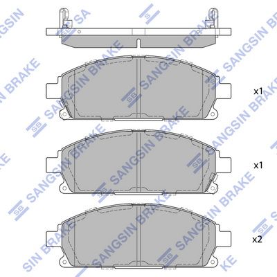 Комплект тормозных колодок, дисковый тормоз SANGSIN SP1365