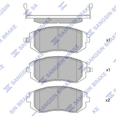 Комплект тормозных колодок, дисковый тормоз SANGSIN SP1367SD