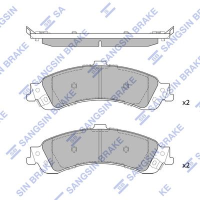 Комплект тормозных колодок, дисковый тормоз SANGSIN SP1370