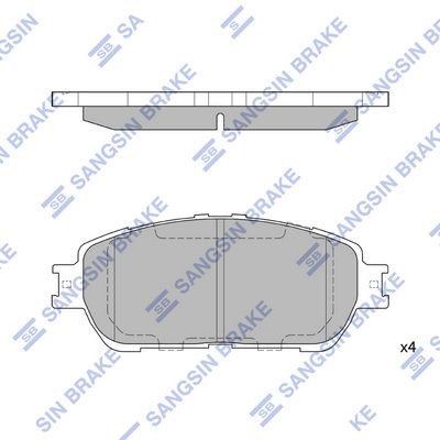 Комплект тормозных колодок, дисковый тормоз SANGSIN SP1372A