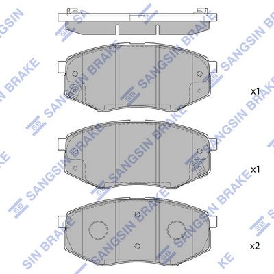 Комплект тормозных колодок, дисковый тормоз SANGSIN SP1374