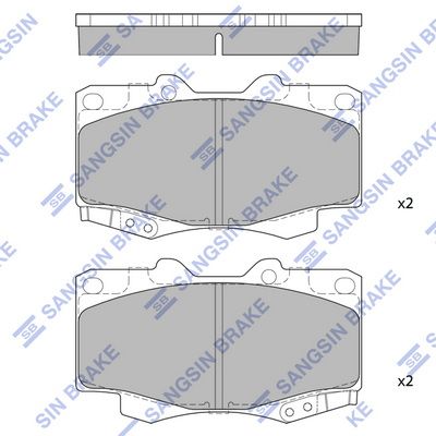 Комплект тормозных колодок, дисковый тормоз SANGSIN SP1375SD