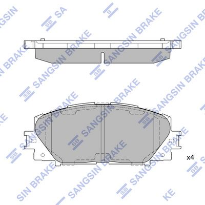 Комплект тормозных колодок, дисковый тормоз SANGSIN SP1377