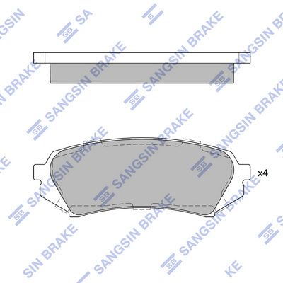Комплект тормозных колодок, дисковый тормоз SANGSIN SP1380SD