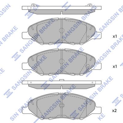 Комплект тормозных колодок, дисковый тормоз SANGSIN SP1383SD
