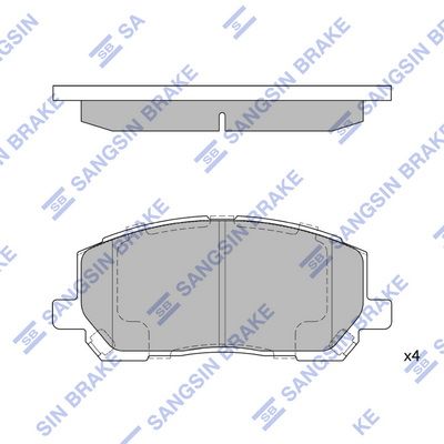 Комплект тормозных колодок, дисковый тормоз SANGSIN SP1384