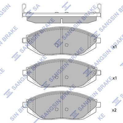 Комплект тормозных колодок, дисковый тормоз SANGSIN SP1392
