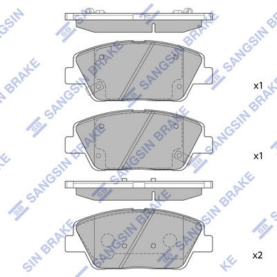 Комплект тормозных колодок, дисковый тормоз SANGSIN SP1397SD