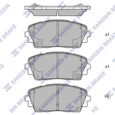 Комплект тормозных колодок, дисковый тормоз SANGSIN SP1405A