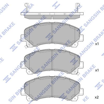 Комплект тормозных колодок, дисковый тормоз SANGSIN SP1409