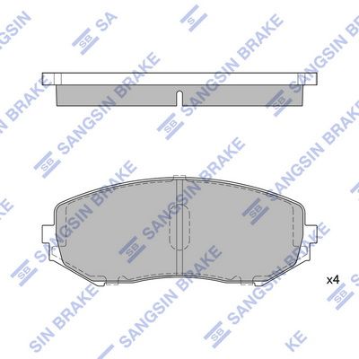 Комплект тормозных колодок, дисковый тормоз SANGSIN SP1416