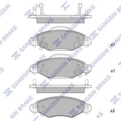 Комплект тормозных колодок, дисковый тормоз SANGSIN SP1419