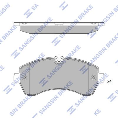 Комплект тормозных колодок, дисковый тормоз SANGSIN SP1425