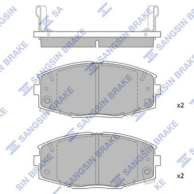 Комплект тормозных колодок, дисковый тормоз SANGSIN SP1429