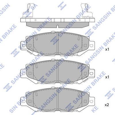 Комплект тормозных колодок, дисковый тормоз SANGSIN SP1432SD