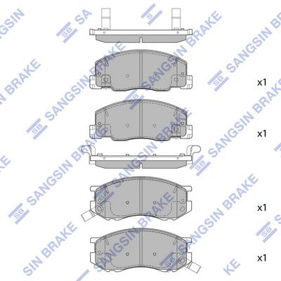 Комплект тормозных колодок, дисковый тормоз SANGSIN SP1433SD