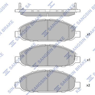 Комплект тормозных колодок, дисковый тормоз SANGSIN SP1447SD