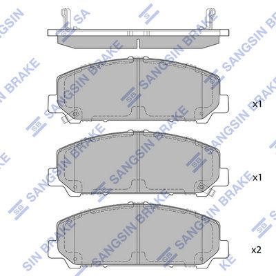 Комплект тормозных колодок, дисковый тормоз SANGSIN SP1448