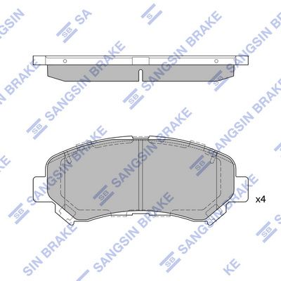 Комплект тормозных колодок, дисковый тормоз SANGSIN SP1451