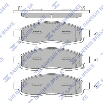 Комплект тормозных колодок, дисковый тормоз SANGSIN SP1455