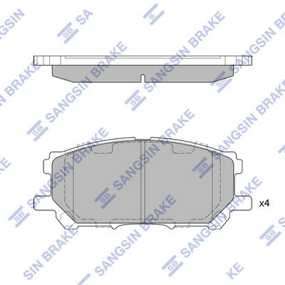 Комплект тормозных колодок, дисковый тормоз SANGSIN SP1456