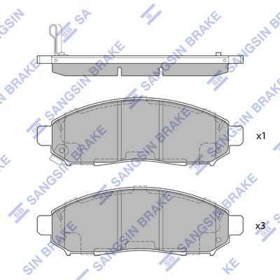 Комплект тормозных колодок, дисковый тормоз SANGSIN SP1460