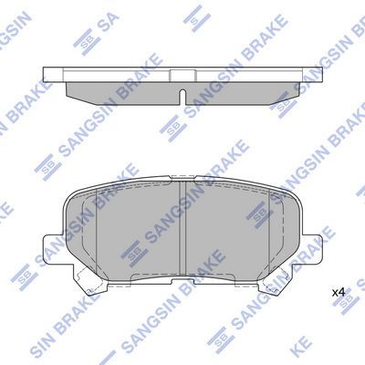 Комплект тормозных колодок, дисковый тормоз SANGSIN SP1461