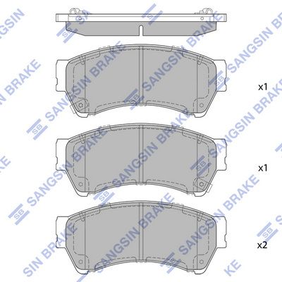 Комплект тормозных колодок, дисковый тормоз SANGSIN SP1475