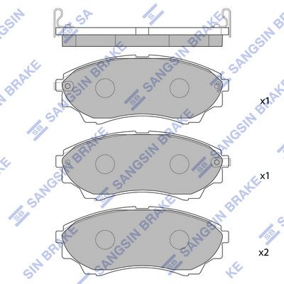 Комплект тормозных колодок, дисковый тормоз SANGSIN SP1479