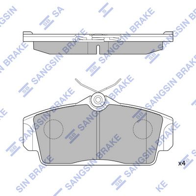 Комплект тормозных колодок, дисковый тормоз SANGSIN SP1482