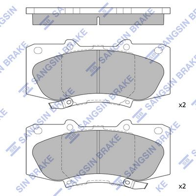 Комплект тормозных колодок, дисковый тормоз SANGSIN SP1484SD