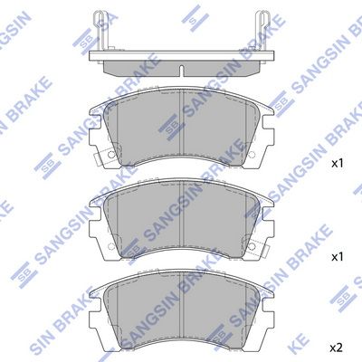 Комплект тормозных колодок, дисковый тормоз SANGSIN SP1488