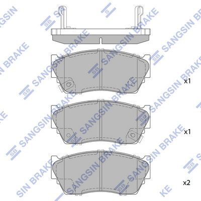 Комплект тормозных колодок, дисковый тормоз SANGSIN SP1489SD