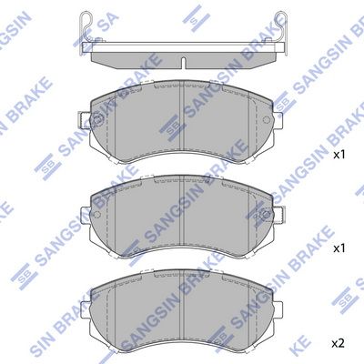 Комплект тормозных колодок, дисковый тормоз SANGSIN SP1492