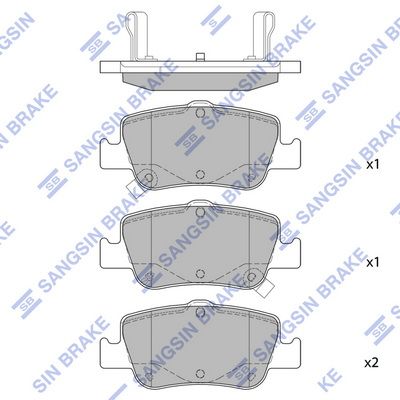 Комплект тормозных колодок, дисковый тормоз SANGSIN SP1501SD