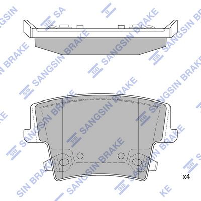 Комплект тормозных колодок, дисковый тормоз SANGSIN SP1508