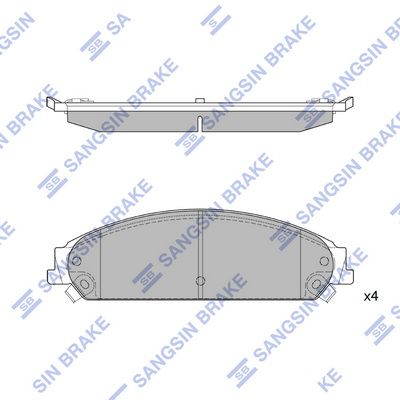 Комплект тормозных колодок, дисковый тормоз SANGSIN SP1509