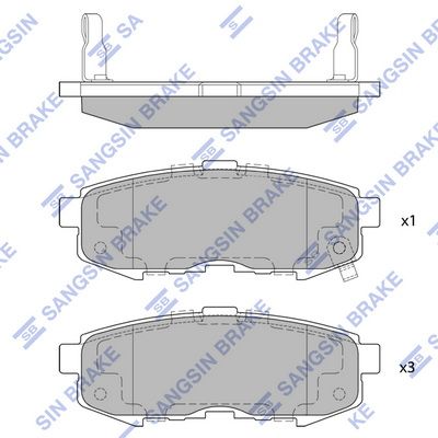 Комплект тормозных колодок, дисковый тормоз SANGSIN SP1520