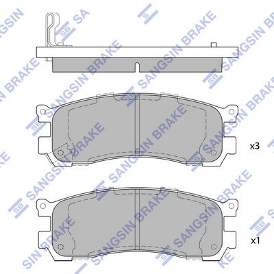 Комплект тормозных колодок, дисковый тормоз SANGSIN SP1528