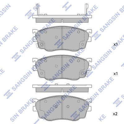 Комплект тормозных колодок, дисковый тормоз SANGSIN SP1529