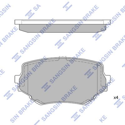 Комплект тормозных колодок, дисковый тормоз SANGSIN SP1535