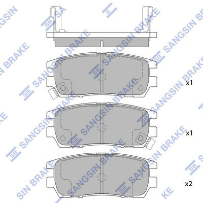 Комплект тормозных колодок, дисковый тормоз SANGSIN SP1538SD
