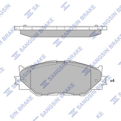 Комплект тормозных колодок, дисковый тормоз SANGSIN SP1543